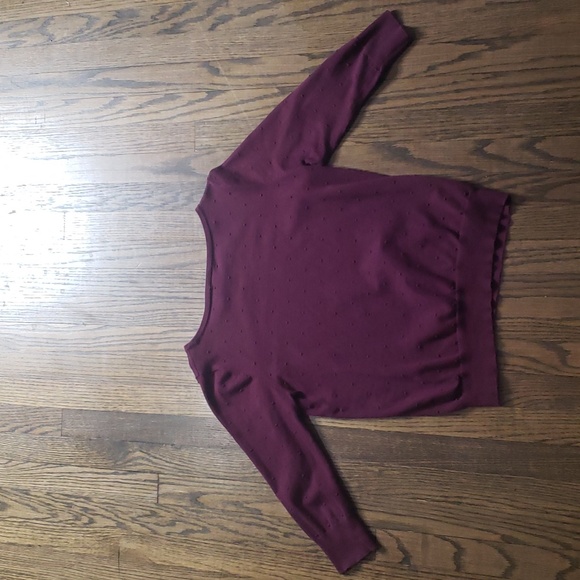 Ann Taylor Factory 3/4 Sleeve Burgundy Women’s Sweater - Picture 8 of 10